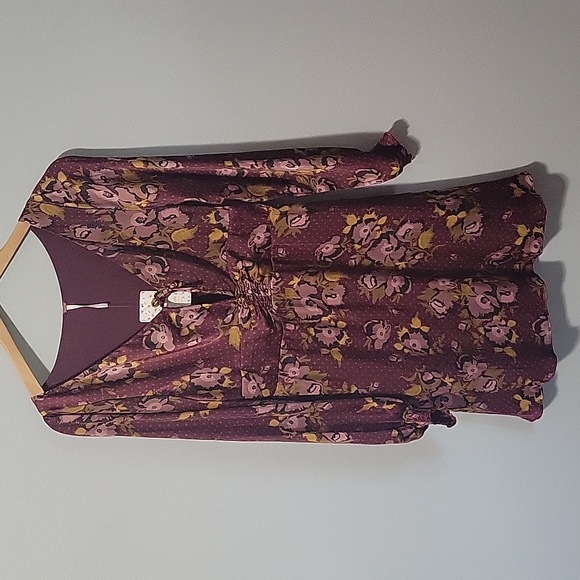 NWT FREE PEOPLE PURPLE COM LONG SLEEVE MINI DRESS❤️❤️❤️❤️ - Picture 16 of 16